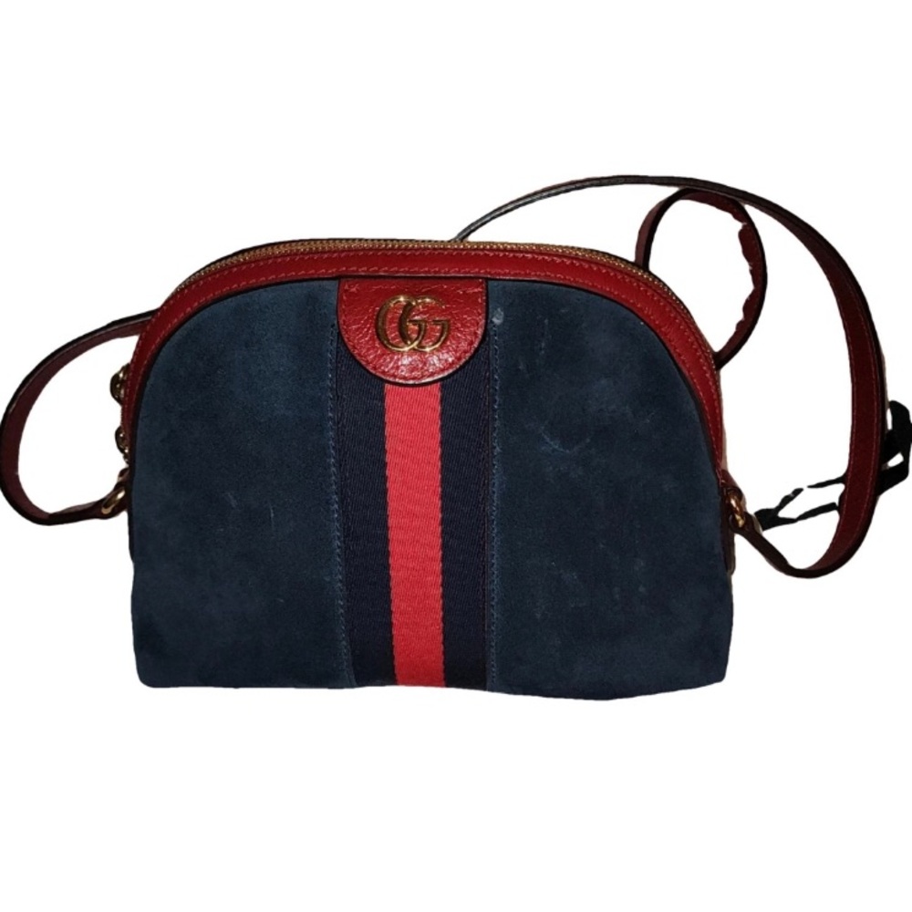 Gucci Women's Blue and Red Crossbody Bag
